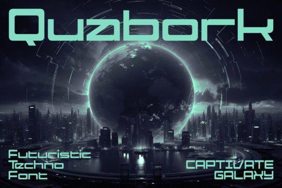 Quabork: Jack Into a Neon-Drenched Future With This Square Techno Font