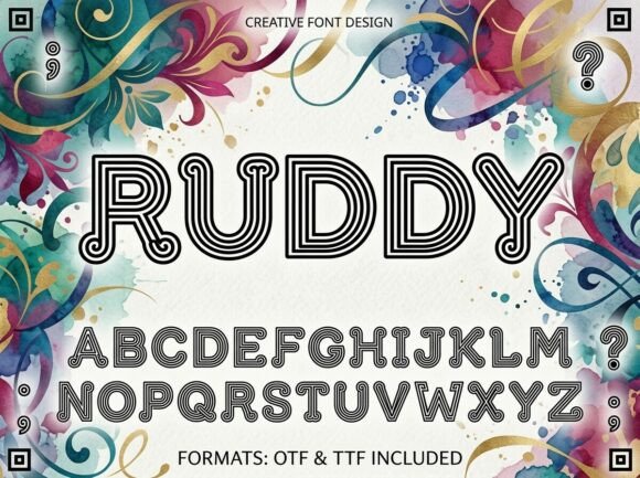 Ruddy: A Hypnotic Typeface for Retro-Forward Branding